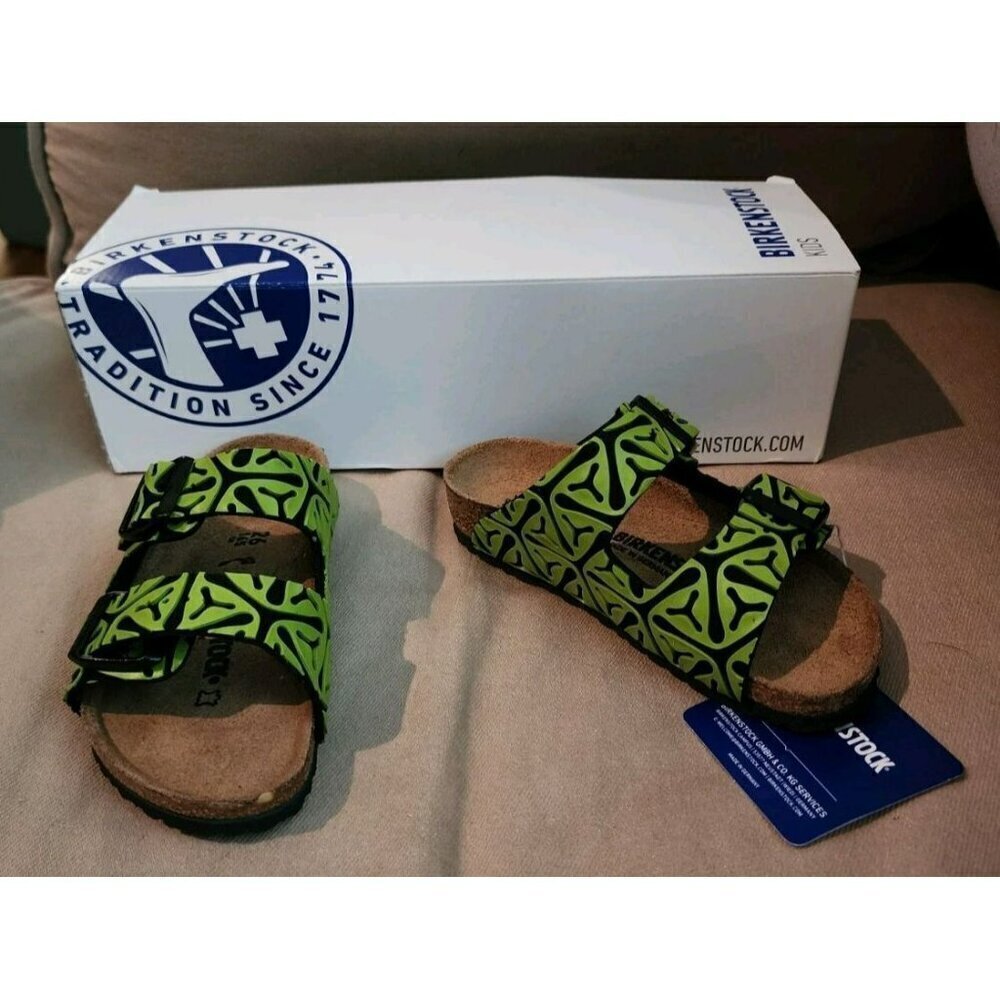 Birkenstock Arizona Kids Sandal Seaweed Black Green Size 26 Narrow US 8 - New